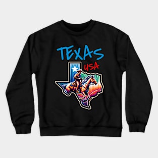 Texas Usa Cowboy Crewneck Sweatshirt